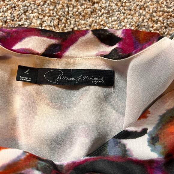 Patterson J. Kincaid Blouson Mini Shift Dress.  Scoop Neck and Back.  Size Large - Picture 4 of 8